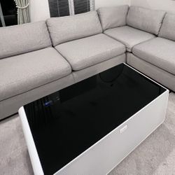 120” Sectional Couch Light Grey