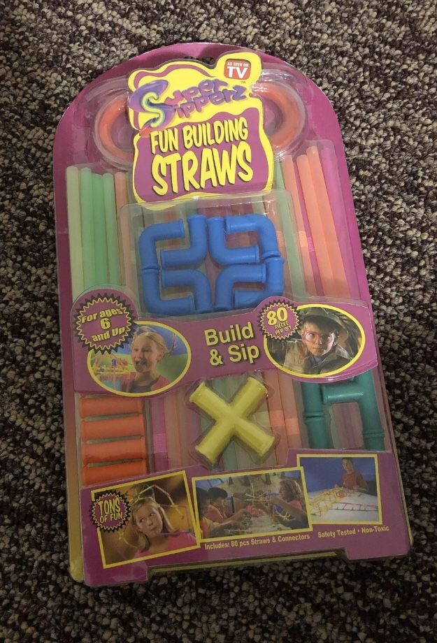 Super Sipperz Fun Building Straws 80 Pieces AS SEEN ON TV ~NEW~