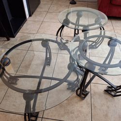 3pc Glass Table Set