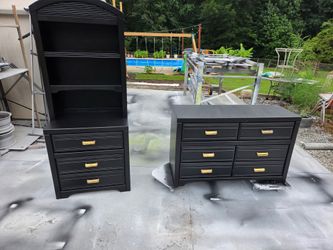 Black Dresser and Nightstand