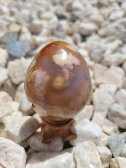 Flower agate egg Healing stone