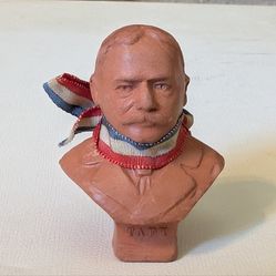 Antique William Howard Taft Political Bust 2" Composition Figure