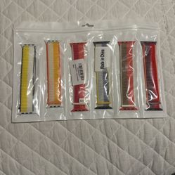 6 Pack Weave Nylon Band Compatible with Apple Watch Band 38mm 40mm 41mm 42mm 44mm 45mm 49mm for Women Men,Sport loop Velcro adjustable strap Compatibl