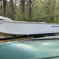 Fishing boat with motor and trailer $2000 Comes With 2 Spare Tire