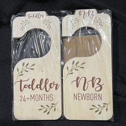 New in Box Set of 8 Wooden Closet Dividers for Baby - Newborn thru Toddler