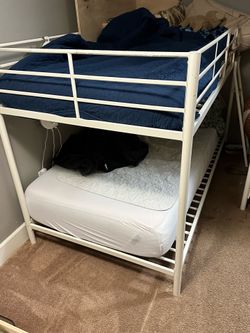 Matching metal bunk beds