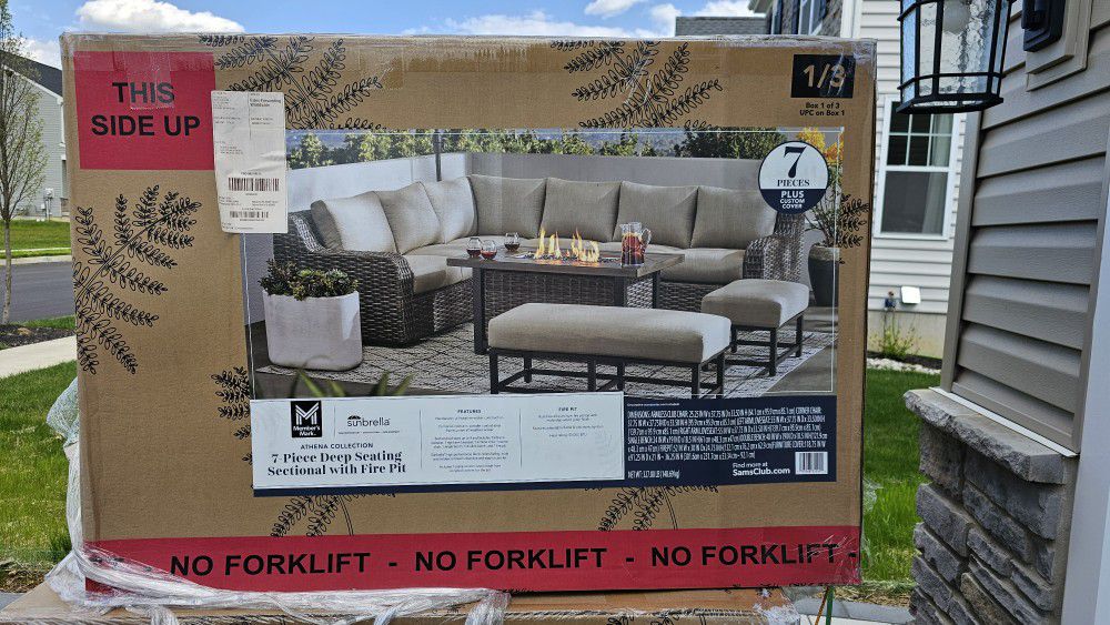 Members Mark Athena 7 Piece Sectional With Firepit