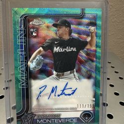 2025 Topps Chrome Update Series - Autographs Patrick Monteverde #AC-PM Aqua Wave