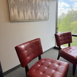 Red Faux Leather Chairs