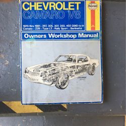 Chevrolet Camaro V8 Repair manual