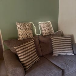 FREE Sofa couch w matching loveseat and coordinating  pillows