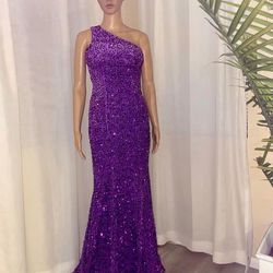 Long Sequin purple Dress Size Small 