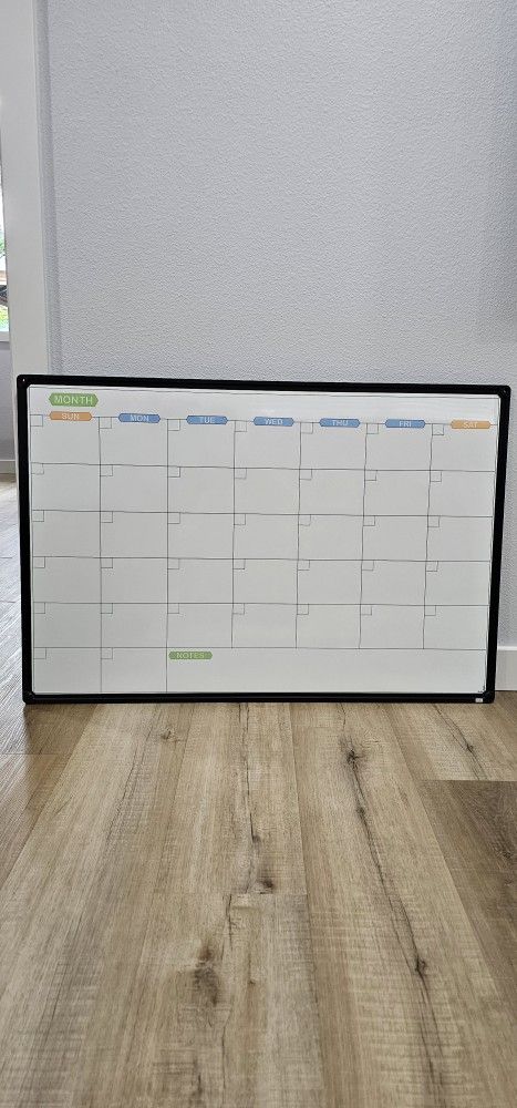 MAGNETIC CALENDAR WHITEBOARD SURFACE 36 X 24 Inch New