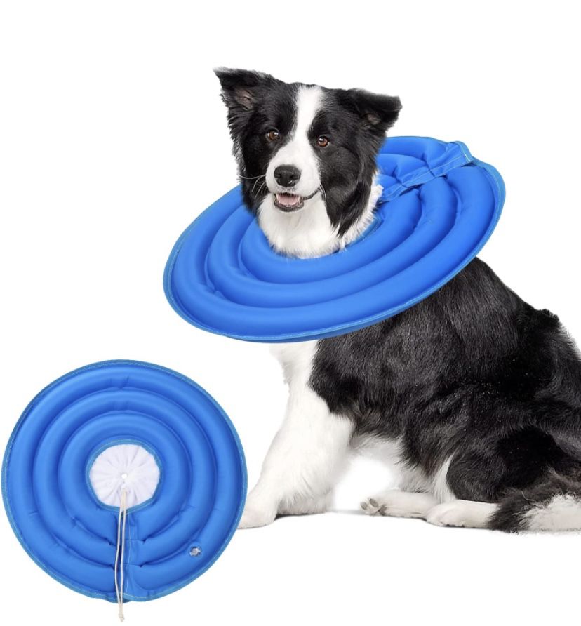 Blue L BABYLTRL Dog Cone Collar for After Surgery, Inflatable Pet Recovery Collar for Dogs and Cats, Soft Protective Recovery Cone to Prevent Pets fro