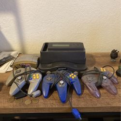 N64 With Z64 Doctor Backup, 3 Controllers, And 5 Games