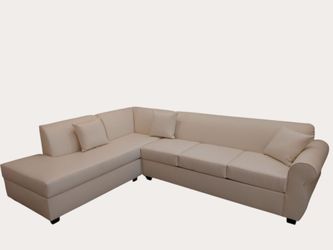 BRAND NEW 7x9ft SECTIONAL COUCHES off white leather, CUSTOM MADE AVAILABLE