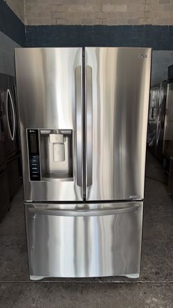 36” LG FRENCH DOOR REFRIGERATOR FRIDGE REFRIGERADOR WORKING PROPERLY WARRANTY 4 MONTHS DELIVERY SERVICES