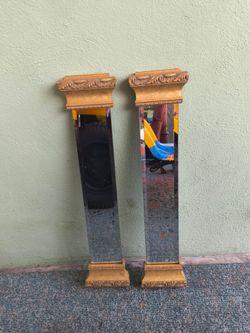 vintage decorative hanging  wall mirrors Mid Century tuscan gold column panels