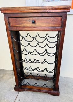 Wood & Iron Standing Wine Rack
