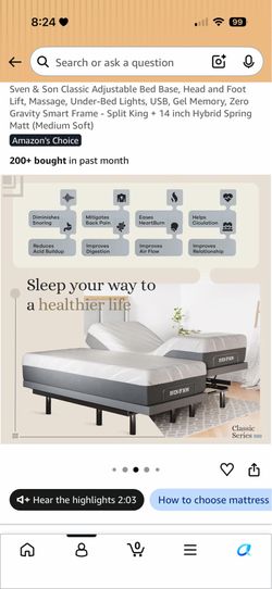 Split adjustable king bed $1200 OBO