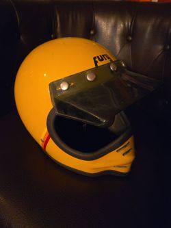 Fury Vintage Motocross Full-Face Helmet Yellow