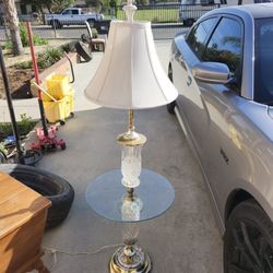 Vintage Crystal/brass lamp table