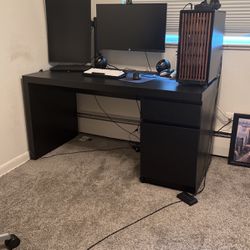 black wood ikea desk