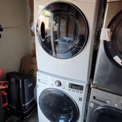 LG Front Loading Washer And Stackable Electric 220volt Dryer Set 