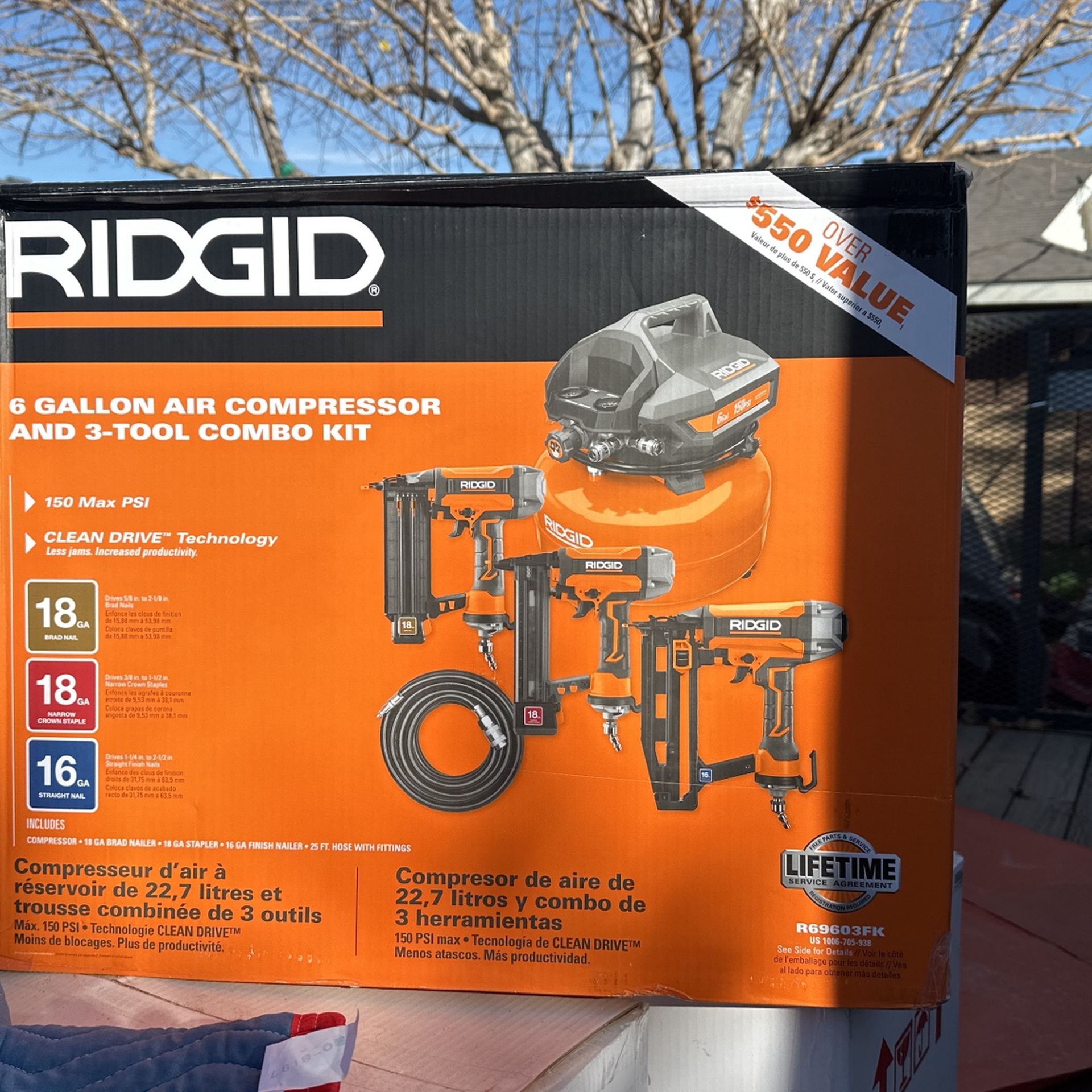 Ridgid Gallon Air Compressor And tool Combo - Main Image