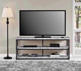 Tv Stand For Tvs Up To 65 Inch Supports 120 Lbs Light Concrete Modern Living Room Entertainment Center With Easy Assembly And Multi Tier Storage