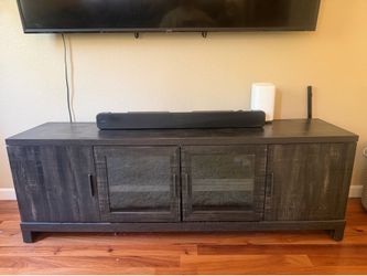 65” TV Stand - Weathered Pine Farmhouse Style