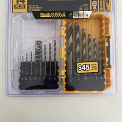 DeWalt DWA1184 14 Piece Drill Bit Set with Case Gold & Black 