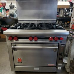 Used Wolf 36"L With 6 Burners And Convection Oven 