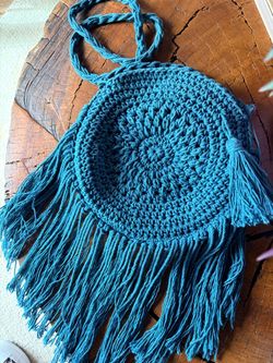 Woven purse turquoise