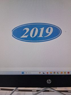 2019 Car Dealer Windshield Sticker. Oval 4 Digit Blue&white