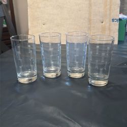 Anchor Hocking Avalon - Set Of 4 Etched  12oz Glasses