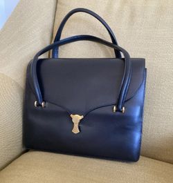 Vintage HERMES Gâchette Bag Black Box Leather