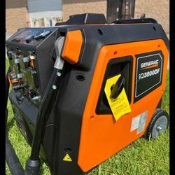 GENERAC 3800/3000-Watt Dual Fuel Inveter Generator, Fully Enclosed Case and Easy-To-Use Electric Start with Battery Included