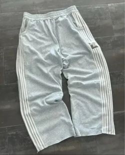 Gray Sweatpants with Three Stripes