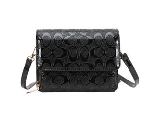 Black Patent Monogram Crossbody Bag