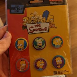 Vintage The Simpsons Six Button Set 