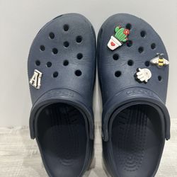 Crocs Classic Clog/Sandals Navy Blue With Jibbitz Charms