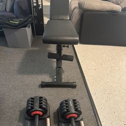 Adjustable Dumbbells And Bench