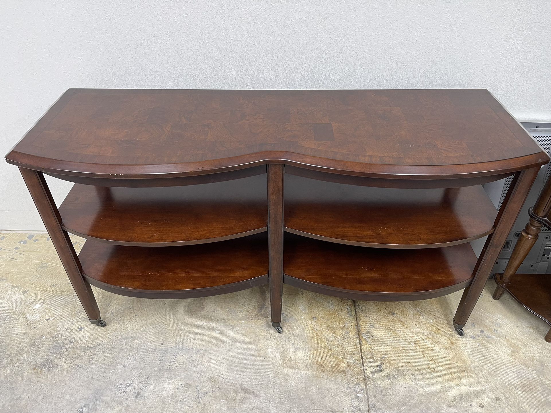Brown Console Table. Has Water Spot. (See Pictures)