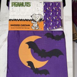 Peanuts Halloween Fabric Shower Curtain 70x72 (New )