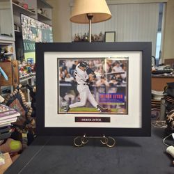 New York Yankees Derek Jeter "The Captain" 2008 Plaque Of His 1270th Hit In Yankee Stadium Passing Lou Gehrig 16 x 13