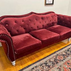 Red Velvet Couch