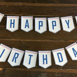 Birthday Banner - LA Dodgers- Baseball Theme 