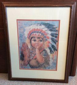 Irish McCalla Artwork Numbered Print of America Indian Baby - 299/1500 - Former Playboy Model and Actress