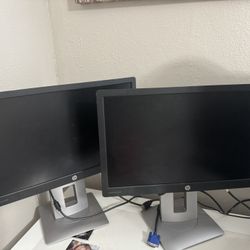 2 HP Monitors For Sale